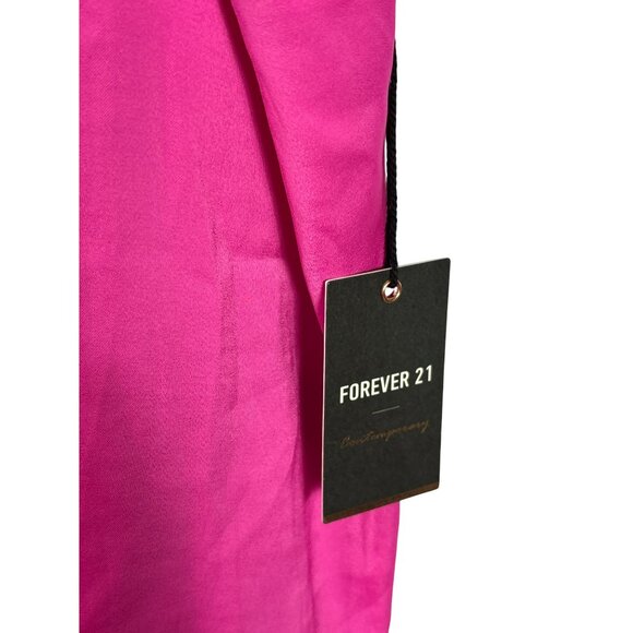 Forever 21 Contemporary Pink Satin Black Lace Trim Cami Top Size M New - Picture 2 of 5